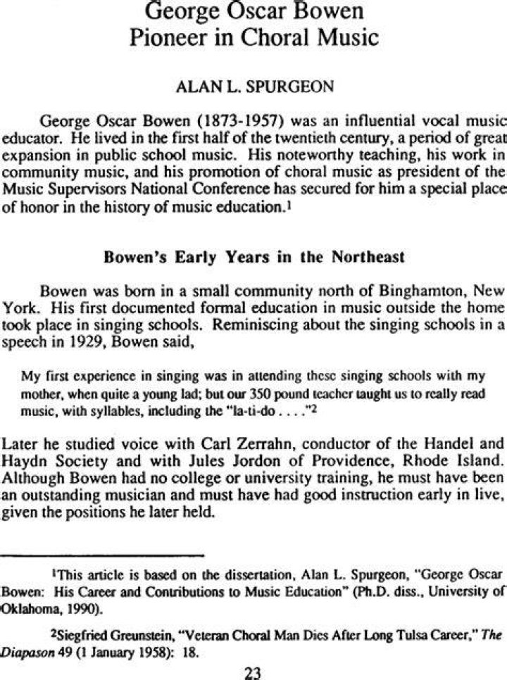 A Pioneer Of Choral Music