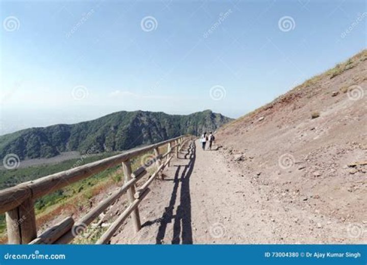 A tourist visiting Mount Vesuvius dropped his phone. Then he fell into