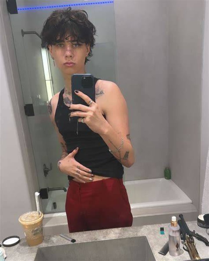 Landon Barker on Instagram “Born with horns ☠️💕” Red leather pants