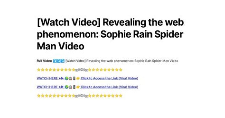 [Watch Video] Revealing the web phenomenon Sophie Rain Spider Man Video